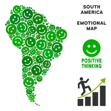 Vector Joy South America Map Mosaic of Smiles 스톡 일러스트