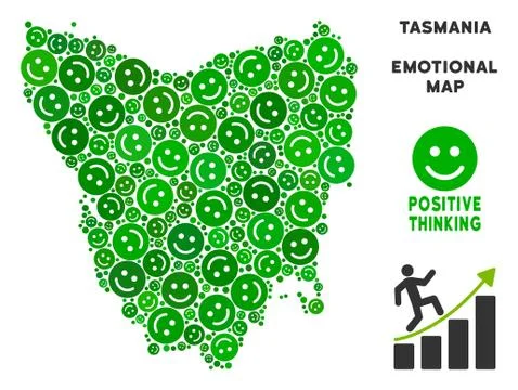 Vector Joy Tasmania Island Map Composition of Smiles 스톡 일러스트