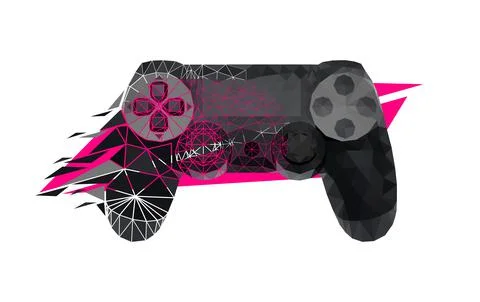 Vector joystick in low poly style Stock Illustration