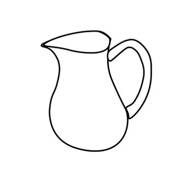 Vector jug with a black line. Simple food and cooking illustration Stock Illustration