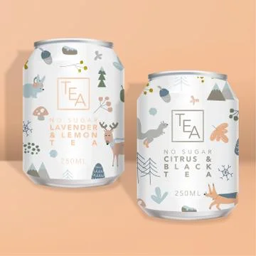 Vector Juice, Soda, Tea or Coffee Can  Packaging Stock Illustration