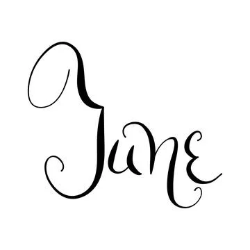 Vector June hand drawn isolated month illustration. Elegant month lettering for Stock Illustration