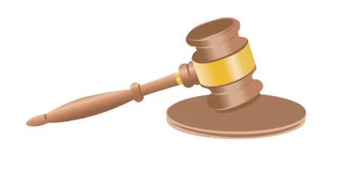 Vector justice hammer design Illustrazione stock