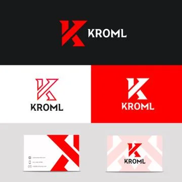 Vector K logo letter sign company icon with brand business card Stock Illustration