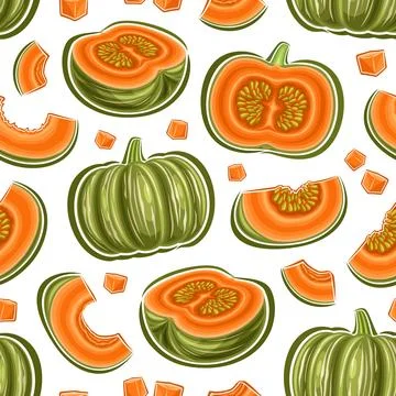 Vector Kabocha Seamless Pattern Stock Illustration