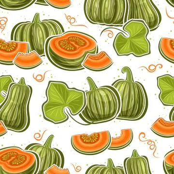 Vector Kabocha Seamless Pattern Stock Illustration