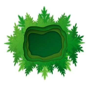 Vector kaleidoscope forest frame Stock Illustration