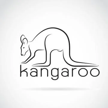 Vector of a kangaroo on white background. Wild Animals. Stock Illustration