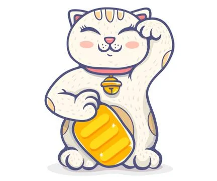 Vector kawaii lucky cat Stock Illustration