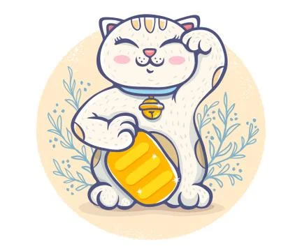 Vector kawaii lucky cat Stock Illustration