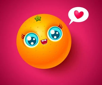 Vector kawaii orange Illustrazione stock