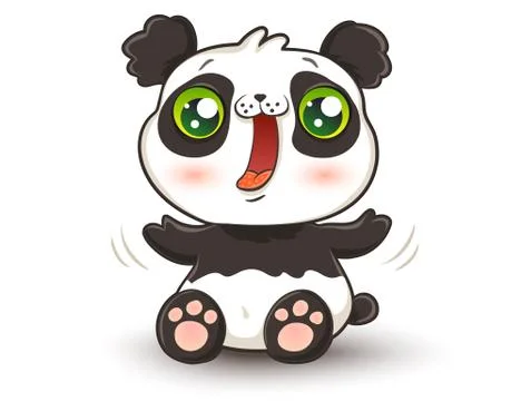 Vector kawaii panda 库存插图