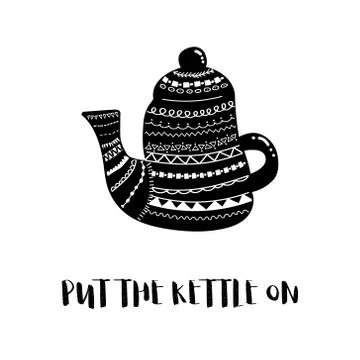 Vector kettle BW Stock Illustration