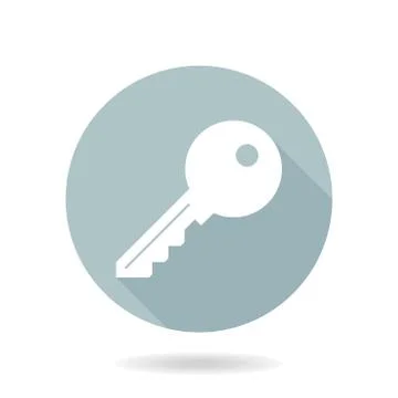 Vector Key Flat Icon Stock Illustration