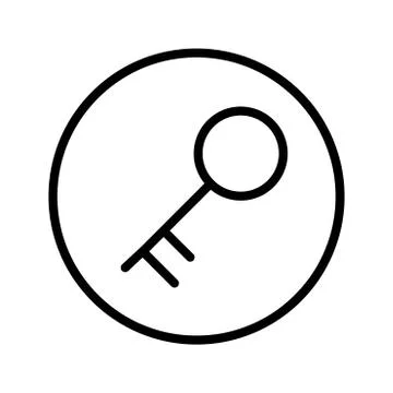 Vector of Key icon in Circle line - vector iconic design Stock Illustration