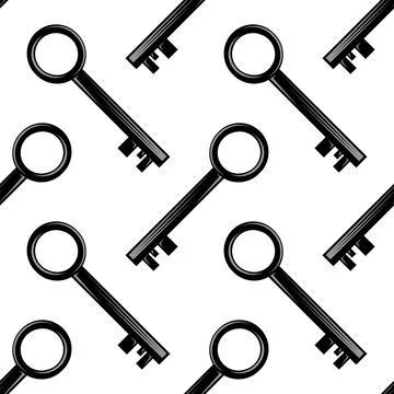 Vector key icon isolated on white background. Key icon. Lock or unlock sign.  Ilustración de archivo
