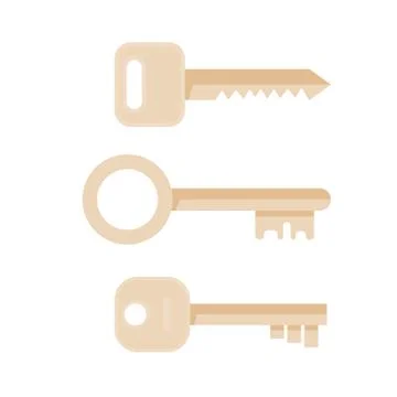 Vector Key Icon Set Stock Illustration