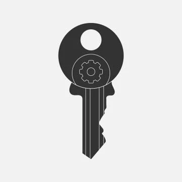 Vector Key icon on white background Stock Illustration