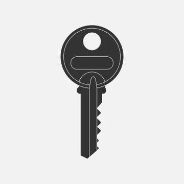 Vector Key icon on white background Illustrazione stock