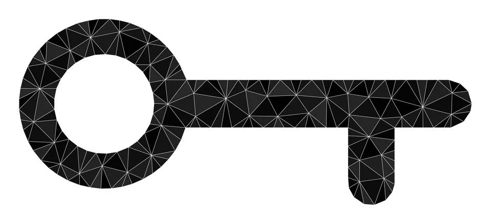 Vector Key Polygonal Icon Stock Illustration