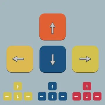Vector keyboard arrow set on gray Stock-Illustration