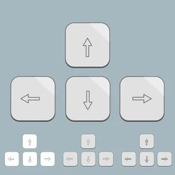 Vector keyboard arrow set on gray 스톡 일러스트