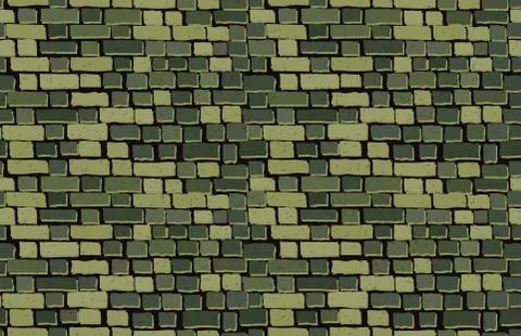 Vector khaki brick wall background. Seamless texture Illustrazione stock