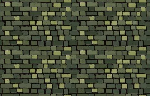 Vector khaki brick wall background. Seamless texture Stock Illustration