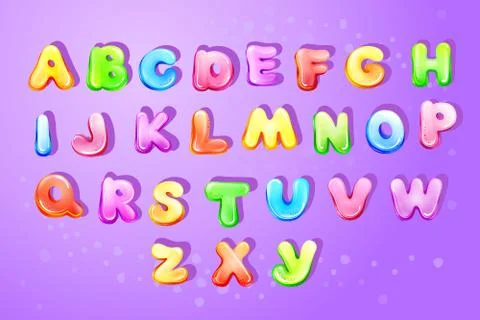 Vector kid alphabet bubble cartoon type letter set イラスト素材
