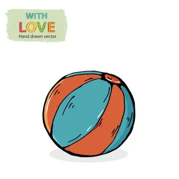 Vector kid ball hand draw isolated on a white Stock Illustration