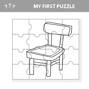 Vector kid educational game for preschool kids with easy game level - Chair Stock-Illustration