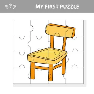 Vector kid educational game for preschool kids with easy game level - Chair Stock-Illustration