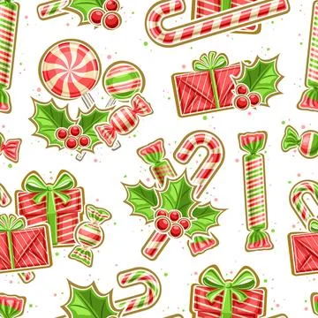 Vector Kids Christmas seamless pattern Stock Illustration