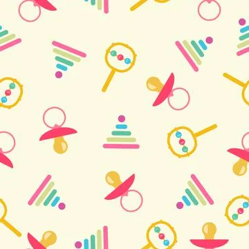 Vector kids toys seamless pattern Stock Illustration
