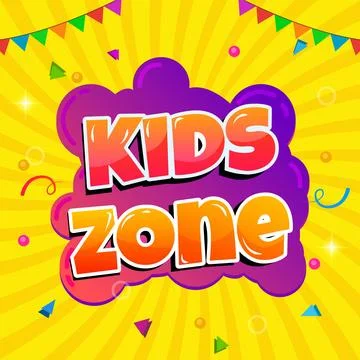 Vector Kids Zone play banner for kindergarten fun Stock Illustration