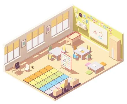 Vector Kindergarten Classroom Stock Illustration