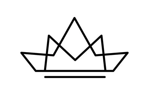 Vector king crown icon aesthetics thin line sign Logo. Outline Crown Isolated Stock Illustration