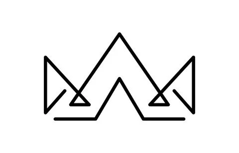 Vector king crown icon aesthetics thin line sign Logo. Outline Crown Isolated Stock Illustration