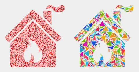 Vector Kitchen Building Mosaic Icon of Triangles Ilustración de archivo