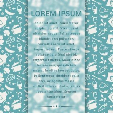 Vector kitchen card with place for text. Illustrazione stock