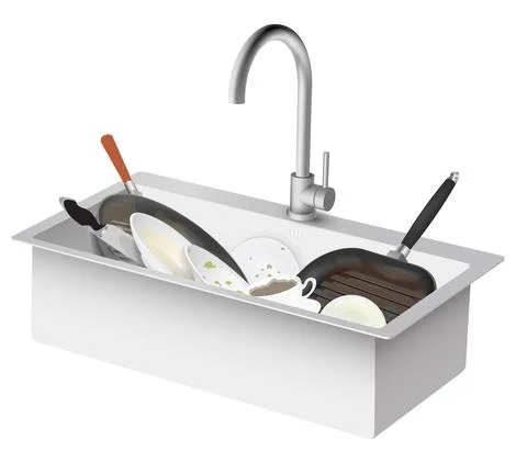 Vector kitchen sink with dirty dishes Stock-Illustration