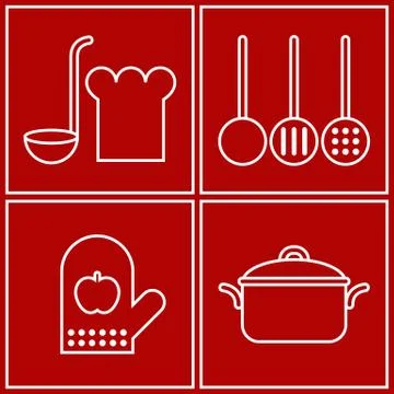Vector kitchen symbols Stock Illustration