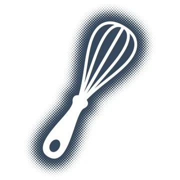 Vector kitchen whisk silhouette icon Stock Illustration