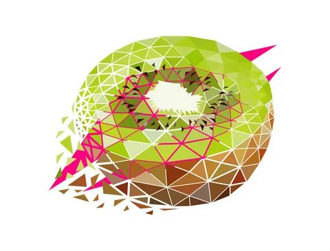 Vector kiwi in low poly style Stock Illustration