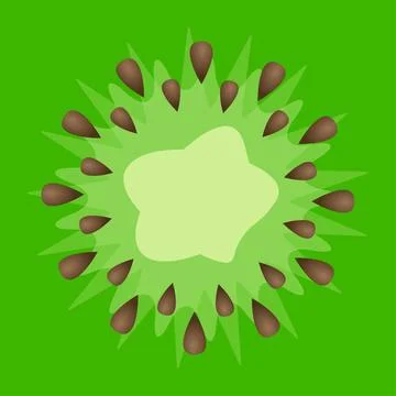 Vector kiwi texture pattern background with seeds. Stock Illustration