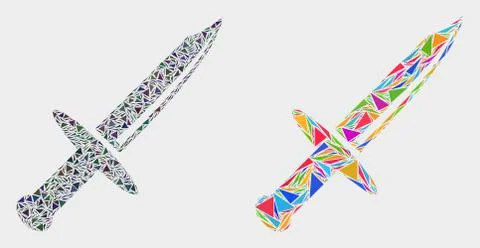 Vector Knife Blade Mosaic Icon of Triangle Elements 스톡 일러스트