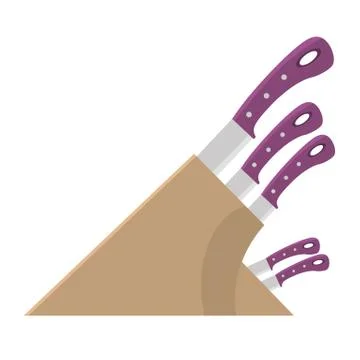 Vector Knife set with flat and solid color design. イラスト素材