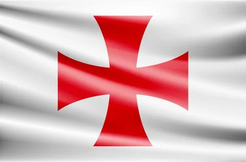 Vector knights templar cross flag Stock Illustration