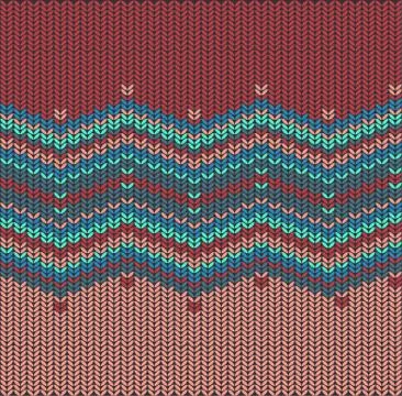 Vector knitted background with zigzag pattern 스톡 일러스트