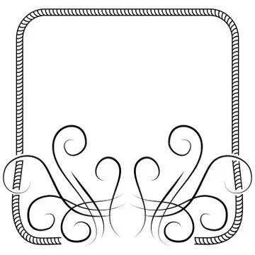 Vector knitting frame decorated with swirls. illustration on white Stock Illustration